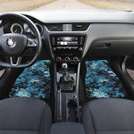 Blue And Black Digital Camo Print Front and Back Car Floor Mats