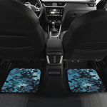 Blue And Black Digital Camo Print Front and Back Car Floor Mats