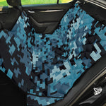Blue And Black Digital Camo Print Pet Car Back Seat Cover