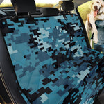 Blue And Black Digital Camo Print Pet Car Back Seat Cover