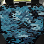 Blue And Black Digital Camo Print Pet Car Back Seat Cover