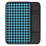 Blue And Black Houndstooth Pattern Print Car Center Console Cover