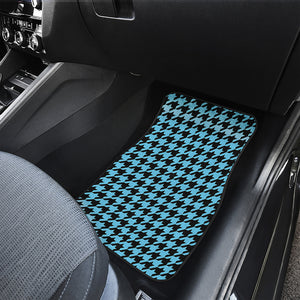 Blue And Black Houndstooth Pattern Print Front Car Floor Mats