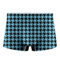 Blue And Black Houndstooth Pattern Print Men's Boxer Briefs