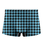 Blue And Black Houndstooth Pattern Print Men's Boxer Briefs