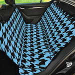 Blue And Black Houndstooth Pattern Print Pet Car Back Seat Cover