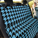 Blue And Black Houndstooth Pattern Print Pet Car Back Seat Cover