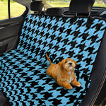 Blue And Black Houndstooth Pattern Print Pet Car Back Seat Cover