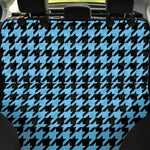 Blue And Black Houndstooth Pattern Print Pet Car Back Seat Cover