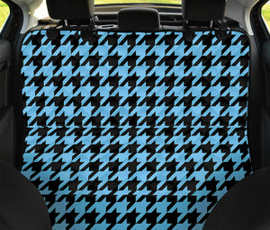 Blue And Black Houndstooth Pattern Print Pet Car Back Seat Cover