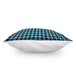 Blue And Black Houndstooth Pattern Print Pillow Cover