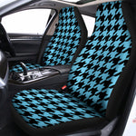 Blue And Black Houndstooth Pattern Print Universal Fit Car Seat Covers