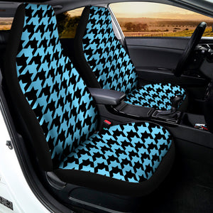 Blue And Black Houndstooth Pattern Print Universal Fit Car Seat Covers