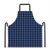 Blue And Black Houndstooth Print Apron