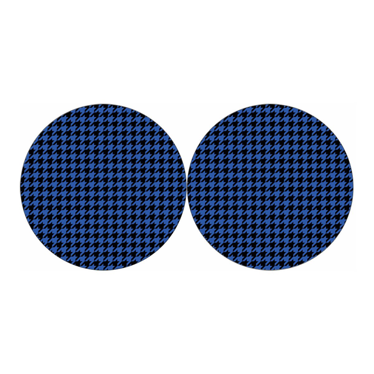 Blue And Black Houndstooth Print Car Coasters