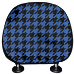 Blue And Black Houndstooth Print Car Headrest Covers