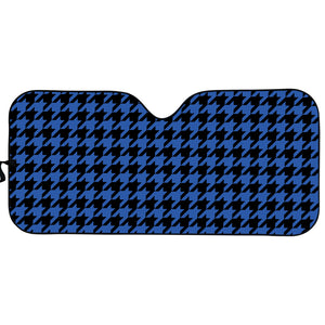 Blue And Black Houndstooth Print Car Sun Shade