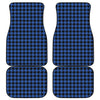 Blue And Black Houndstooth Print Front and Back Car Floor Mats