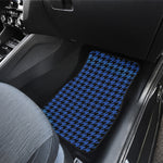 Blue And Black Houndstooth Print Front and Back Car Floor Mats