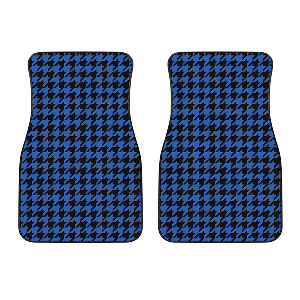 Blue And Black Houndstooth Print Front Car Floor Mats