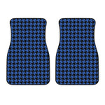 Blue And Black Houndstooth Print Front Car Floor Mats