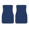 Blue And Black Houndstooth Print Front Car Floor Mats