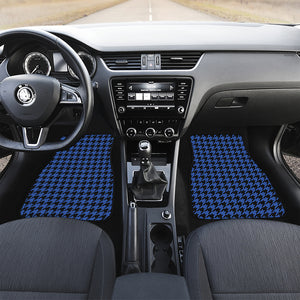 Blue And Black Houndstooth Print Front Car Floor Mats