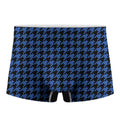 Blue And Black Houndstooth Print Men's Boxer Briefs