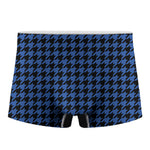 Blue And Black Houndstooth Print Men's Boxer Briefs