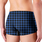 Blue And Black Houndstooth Print Men's Boxer Briefs