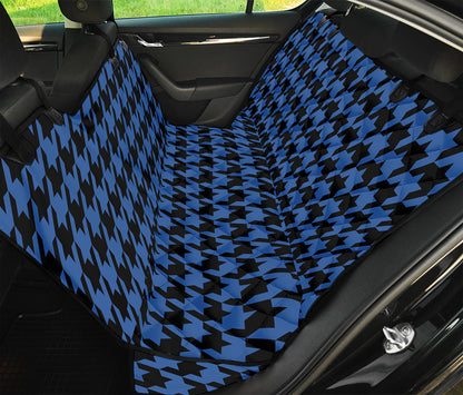 Blue And Black Houndstooth Print Pet Car Back Seat Cover