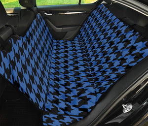 Blue And Black Houndstooth Print Pet Car Back Seat Cover