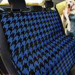 Blue And Black Houndstooth Print Pet Car Back Seat Cover