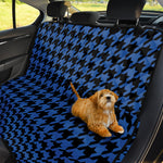 Blue And Black Houndstooth Print Pet Car Back Seat Cover