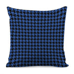 Blue And Black Houndstooth Print Pillow Cover