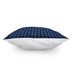 Blue And Black Houndstooth Print Pillow Cover