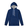 Blue And Black Houndstooth Print Pullover Hoodie