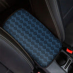 Blue And Black Japanese Pattern Print Car Center Console Cover