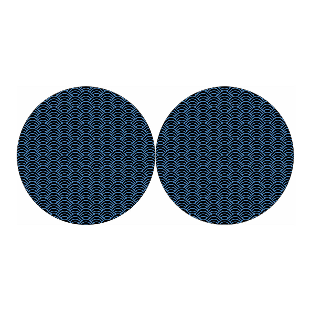 Blue And Black Japanese Pattern Print Car Coasters