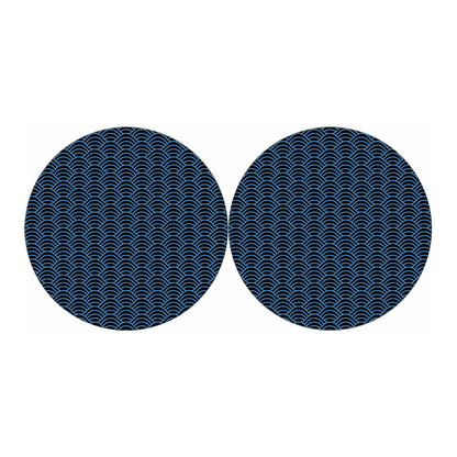 Blue And Black Japanese Pattern Print Car Coasters