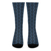 Blue And Black Japanese Pattern Print Crew Socks