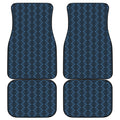Blue And Black Japanese Pattern Print Front and Back Car Floor Mats