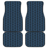 Blue And Black Japanese Pattern Print Front and Back Car Floor Mats