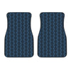 Blue And Black Japanese Pattern Print Front Car Floor Mats