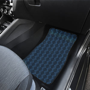 Blue And Black Japanese Pattern Print Front Car Floor Mats