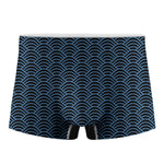 Blue And Black Japanese Pattern Print Men's Boxer Briefs