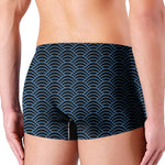 Blue And Black Japanese Pattern Print Men's Boxer Briefs