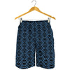 Blue And Black Japanese Pattern Print Men's Shorts