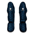 Blue And Black Japanese Pattern Print Muay Thai Shin Guards