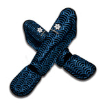 Blue And Black Japanese Pattern Print Muay Thai Shin Guard